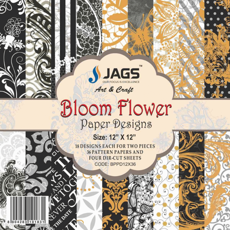 Paper Jags 12x12 Bloom Flower Paper D