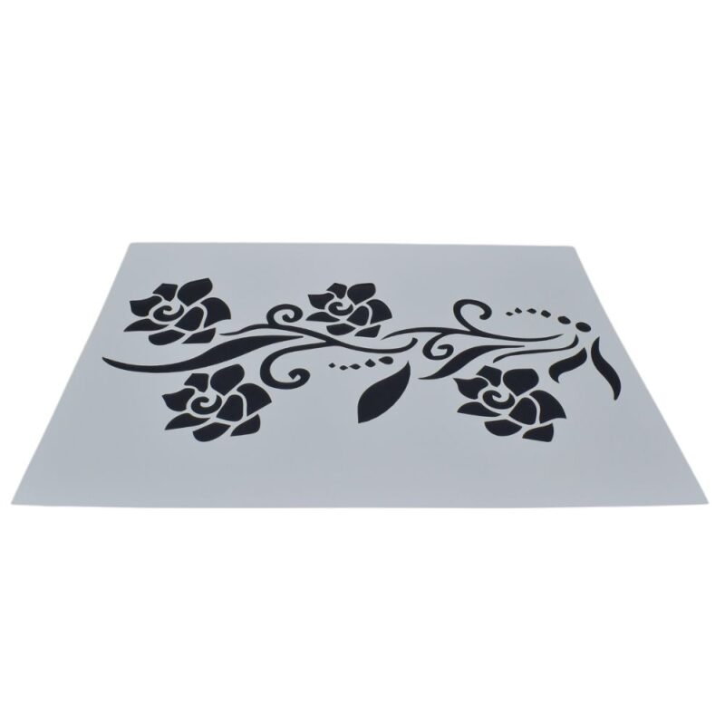 jags Stencil Plastic A4 Rose Flower Design