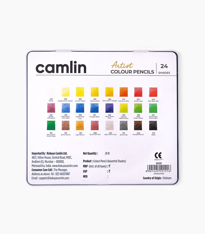 Camlin Artist Colour Pencils – Wax-Based Sets