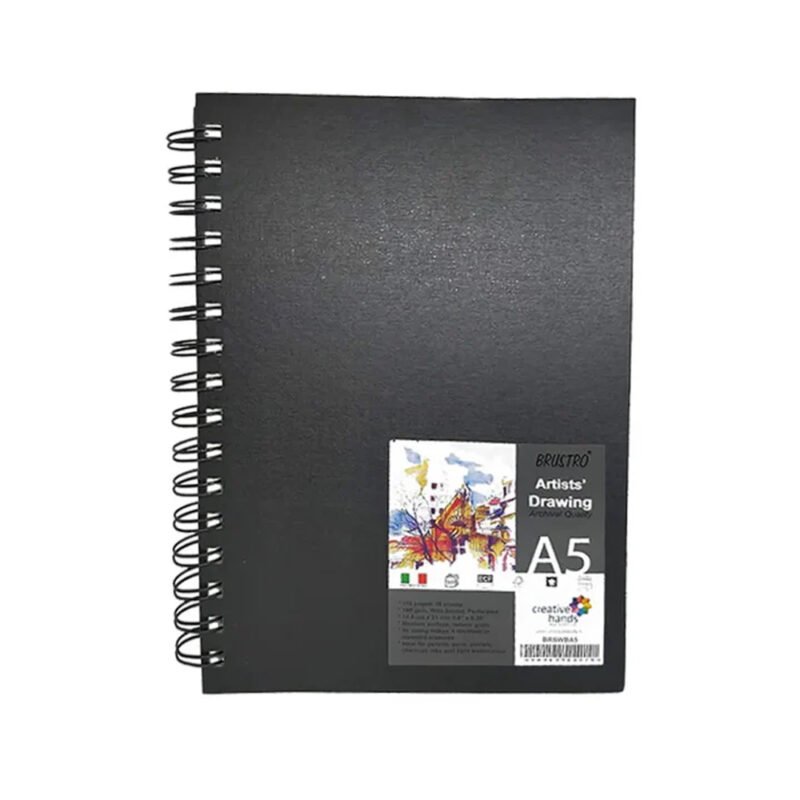 BRUSTRO Artists Wiro Bound Sketch Book | Spiral | A5 Size