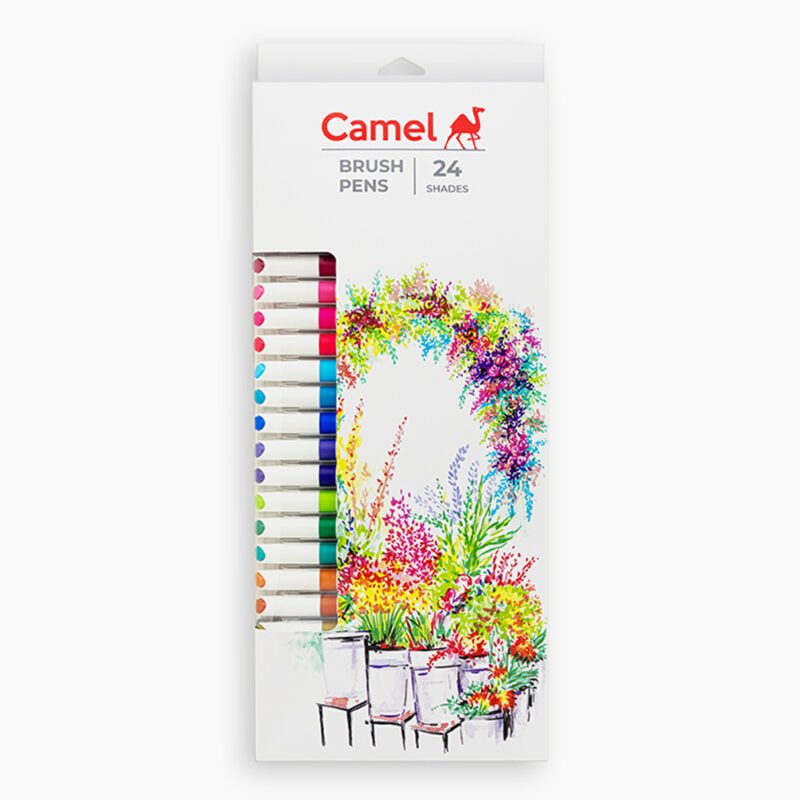Camel Brush Pen Set -12, 24 Shades - Watercolor Effect Pens