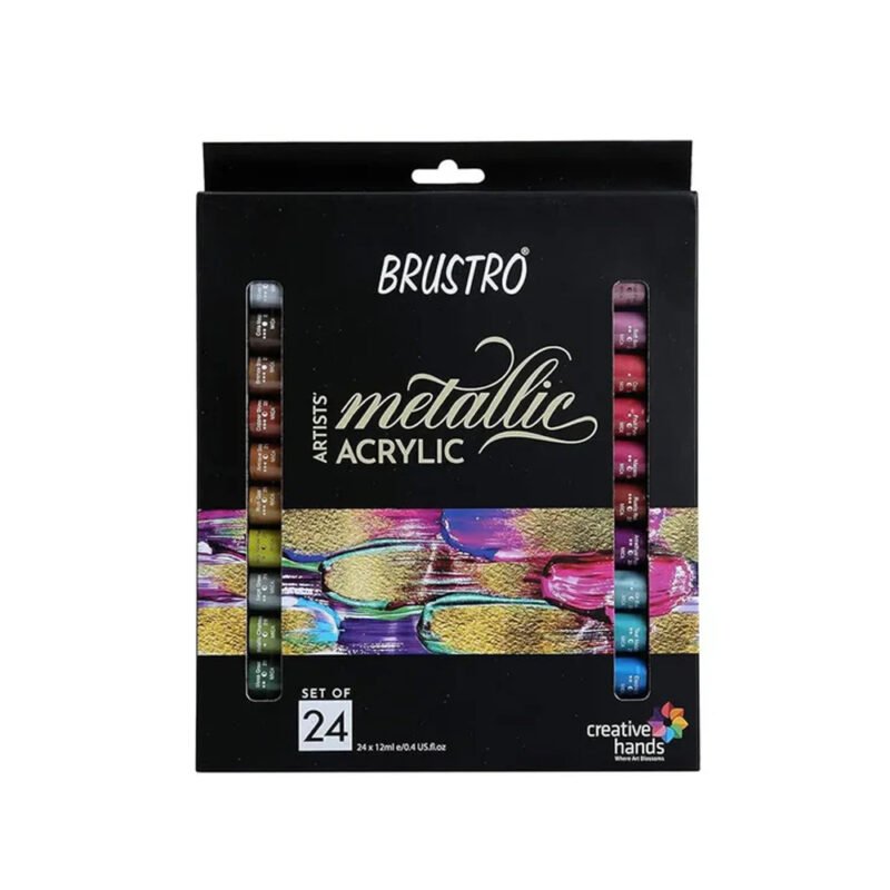 Brustro Artists Metallic Acrylic Set Of 24 (12Ml Tubes)