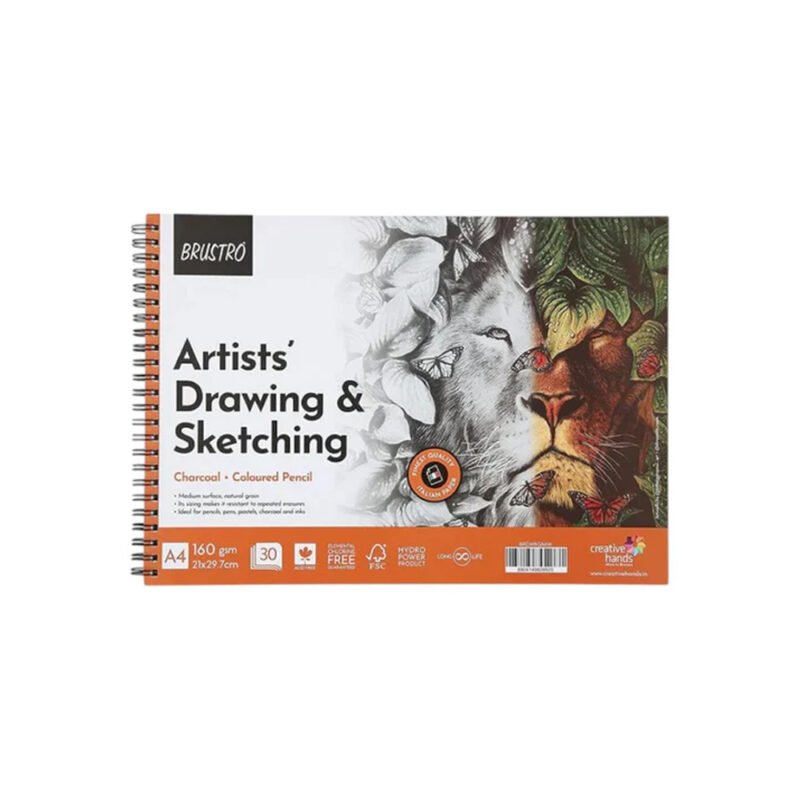 Brustro Artists Sketching & Drawing Wiro Pad - A4 - 160 GSM