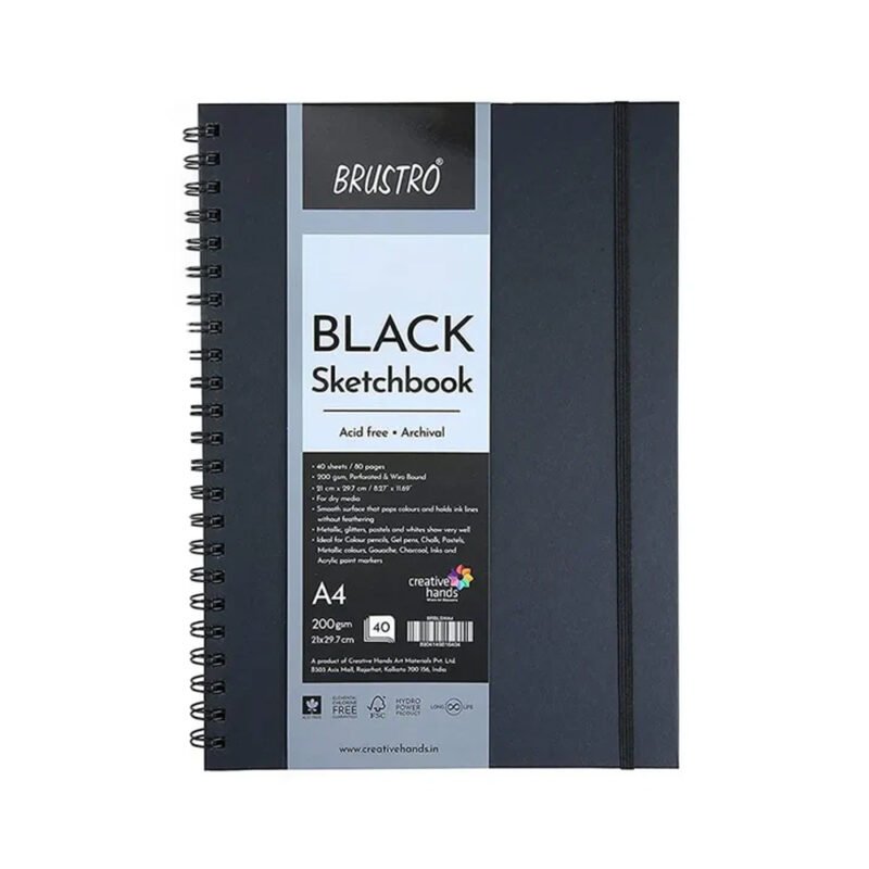 Brustro Black Sketchbook 200Gsm