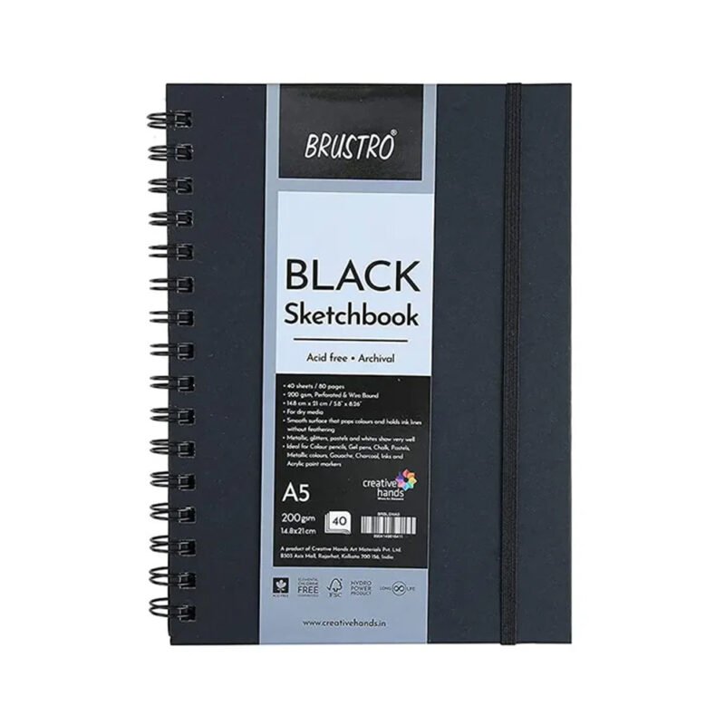 Brustro Black Sketchbook 200Gsm