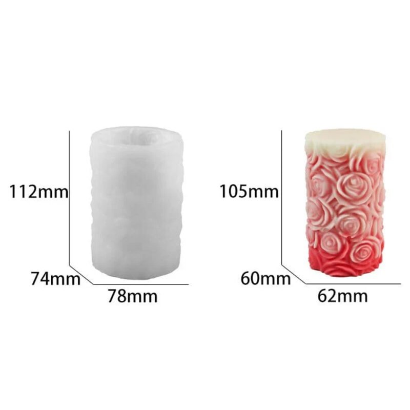 3D Rose Flower Piller Candle Handmade Mould