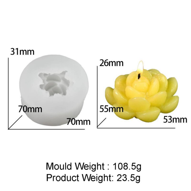 3D Lotus Flower Candle Silicone Mould