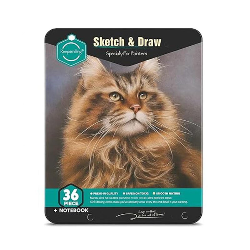 Keep Smiling 36 Piece Professional Sketch & Drawing Pencil Set with Notebook – Premium Graphite Art Kit for Artists & Beginners