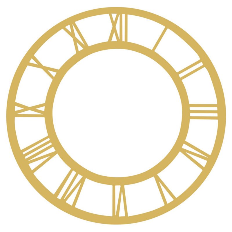 Acrylic Clock Frame Roman Nos Gold 10 Inch