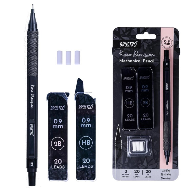 Brustro Kuro 0.9mm Mechanical Pencil Set with HB & 2B Leads
