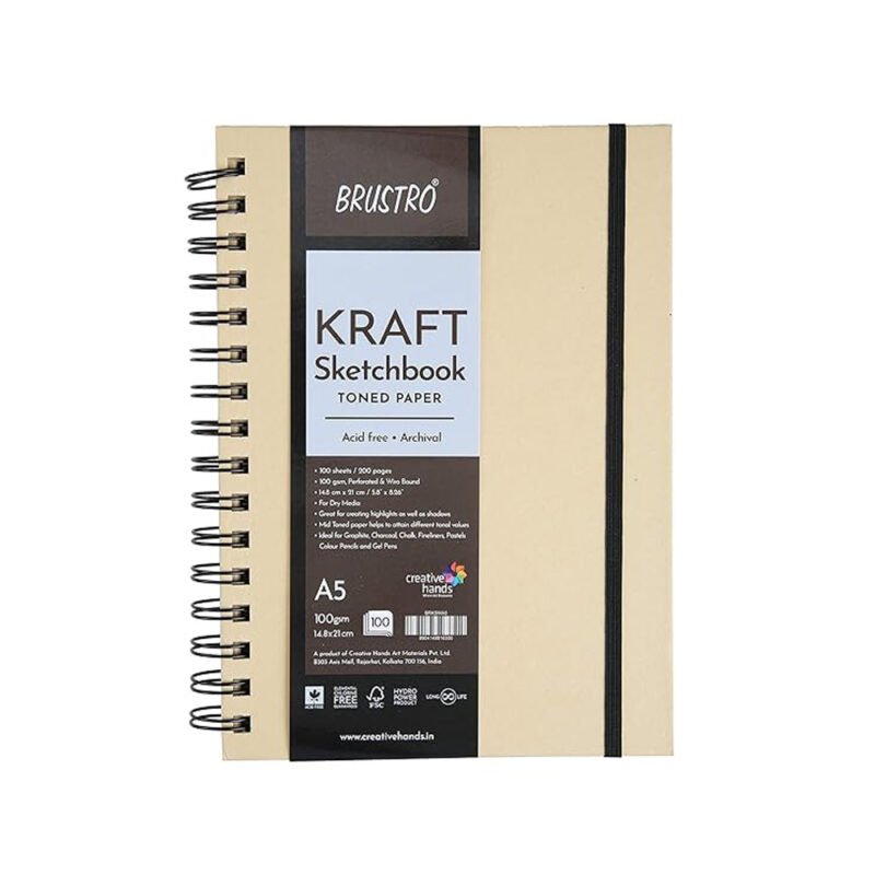 Brustro Kraft Toned Sketchbook A5 100 GSM