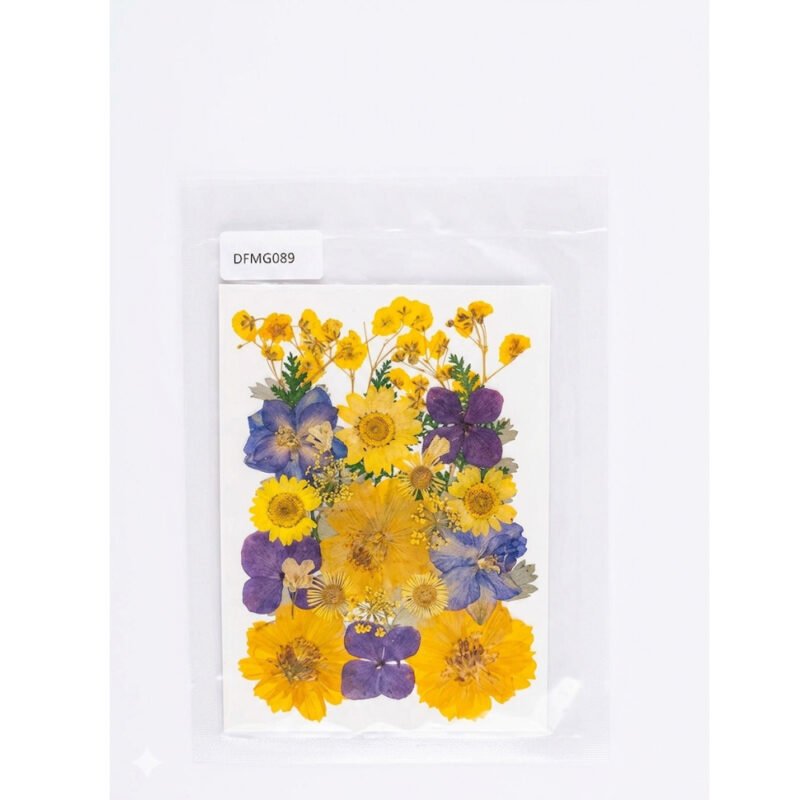 Natural Yellow & Purple Pressed Dried Flowers –  For Resin Art