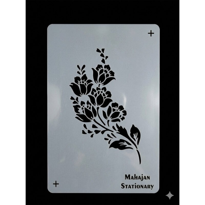 Premium Floral Stencil for Fabric Painting – Reusable Plastic Template for DIY Textile Art