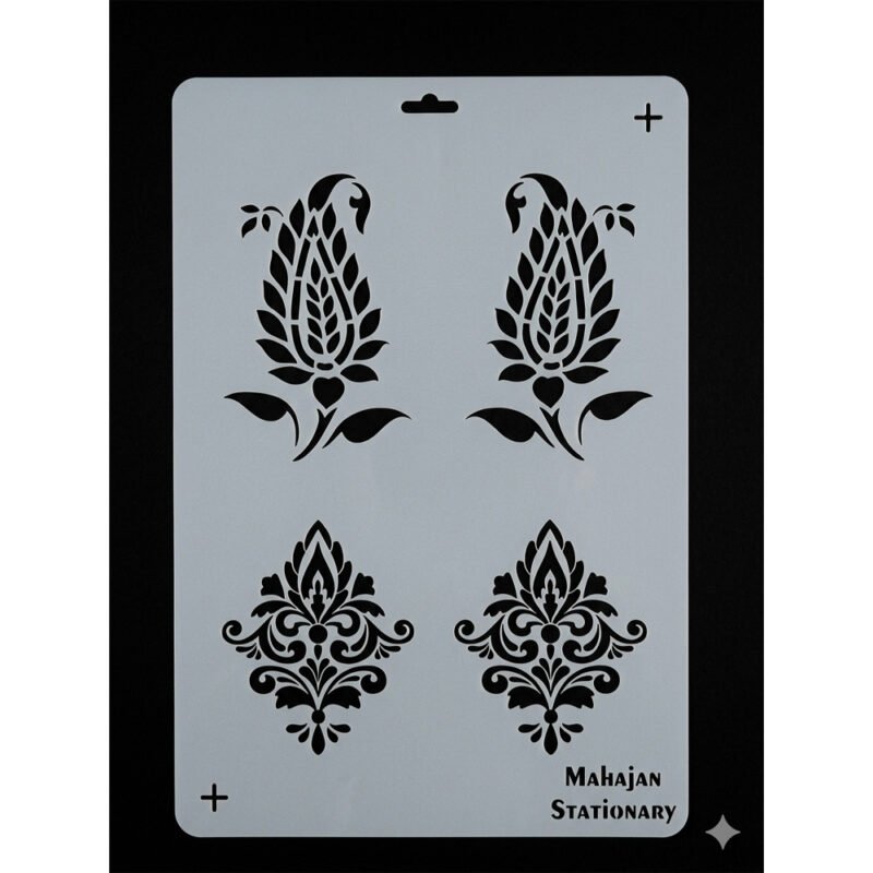 Premium Floral Stencil for Fabric Painting – Reusable Plastic Template for DIY Textile Art