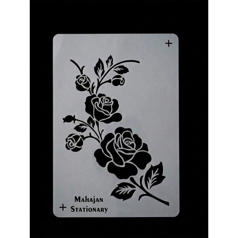 Premium Floral Stencil for Fabric Painting – Reusable Plastic Template for DIY Textile Art