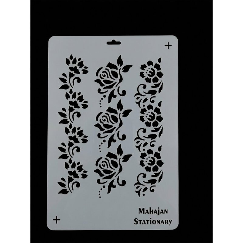 Premium Floral Stencil for Fabric Painting – Reusable Plastic Template for DIY Textile Art