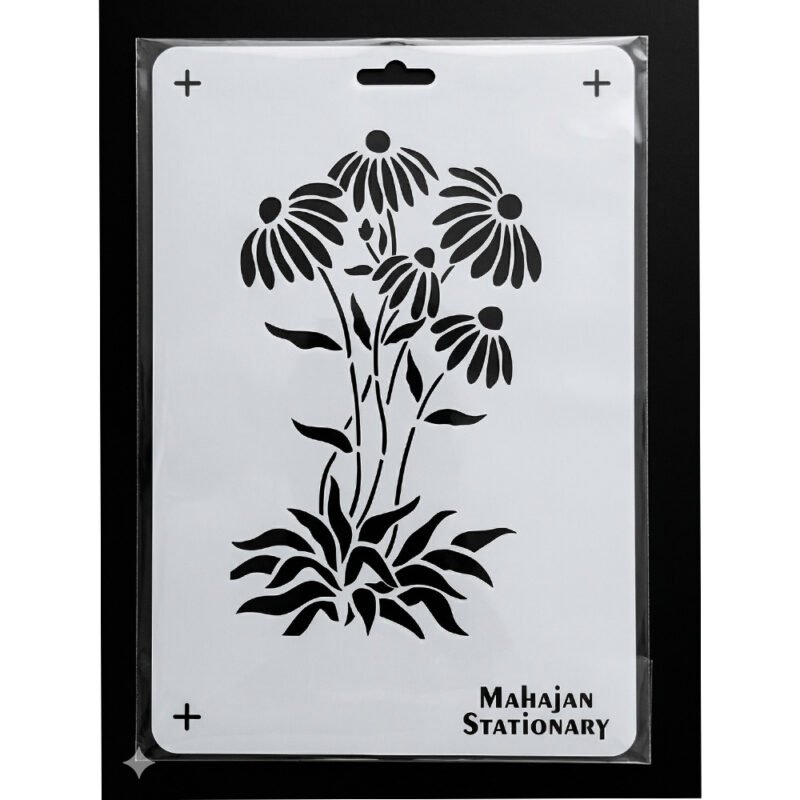 Premium Floral Stencil for Fabric Painting – Reusable Plastic Template for DIY Textile Art