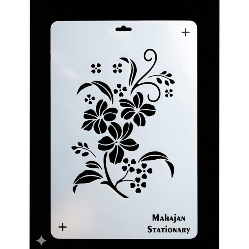 Premium Floral Stencil for Fabric Painting – Reusable Plastic Template for DIY Textile Art
