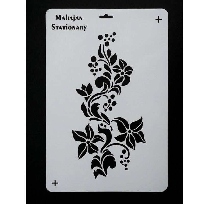 Premium Floral Stencil for Fabric Painting – Reusable Plastic Template for DIY Textile Art