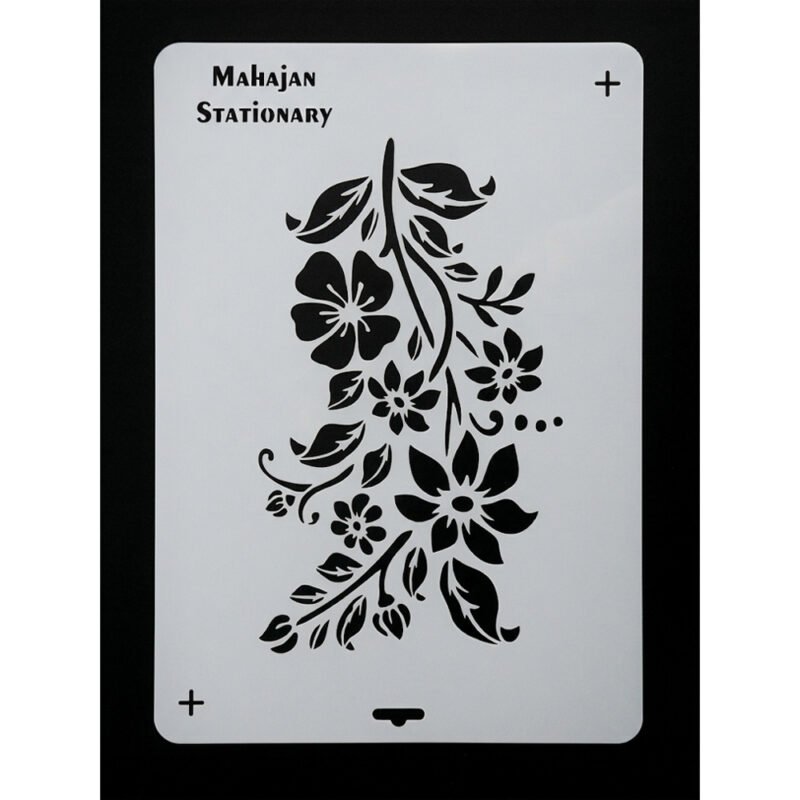 Premium Floral Stencil for Fabric Painting – Reusable Plastic Template for DIY Textile Art