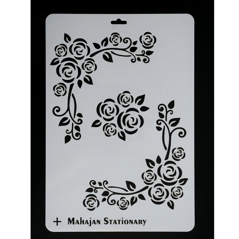 Premium Floral Stencil for Fabric Painting – Reusable Plastic Template for DIY Textile Art