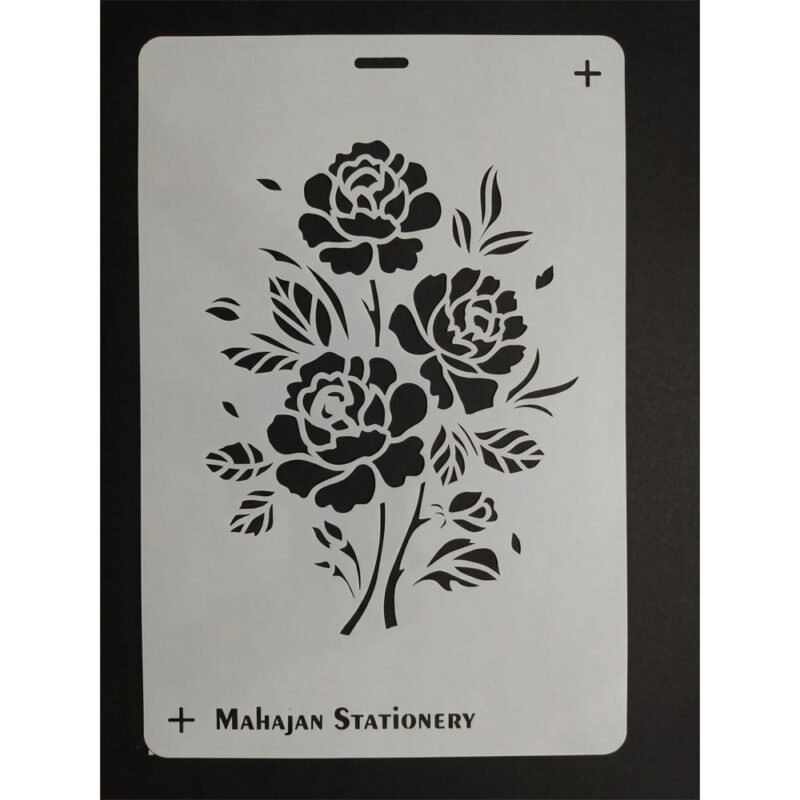 Premium Floral Stencil for Fabric Painting – Reusable Plastic Template for DIY Textile Art