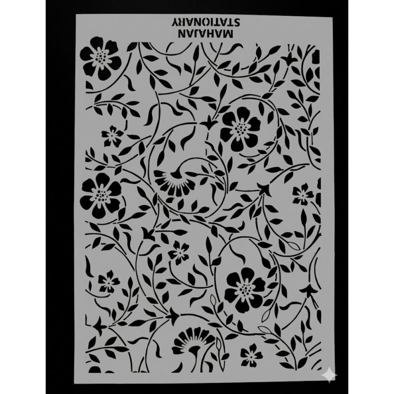 Premium Floral Stencil for Fabric Painting – Reusable Plastic Template for DIY Textile Art