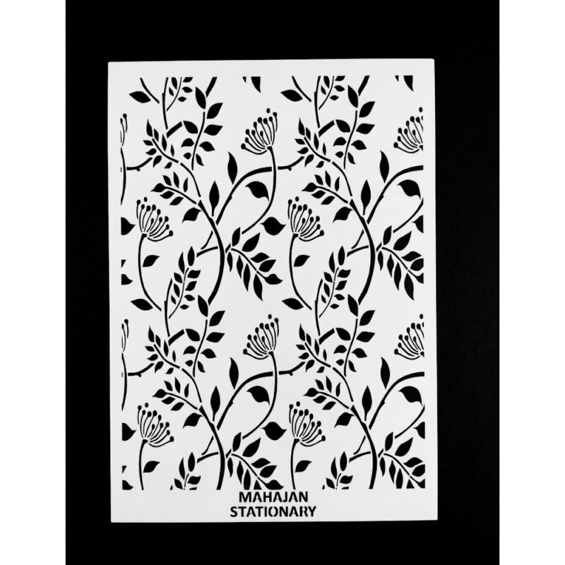 Premium Floral Stencil for Fabric Painting – Reusable Plastic Template for DIY Textile Art