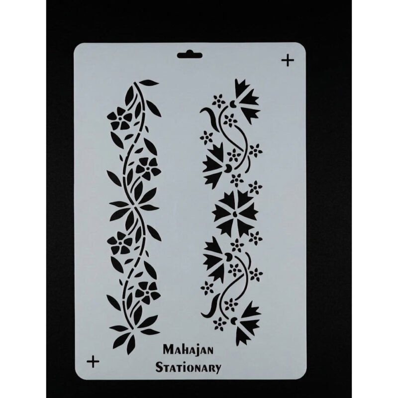 Premium Floral Stencil for Fabric Painting – Reusable Plastic Template for DIY Textile Art