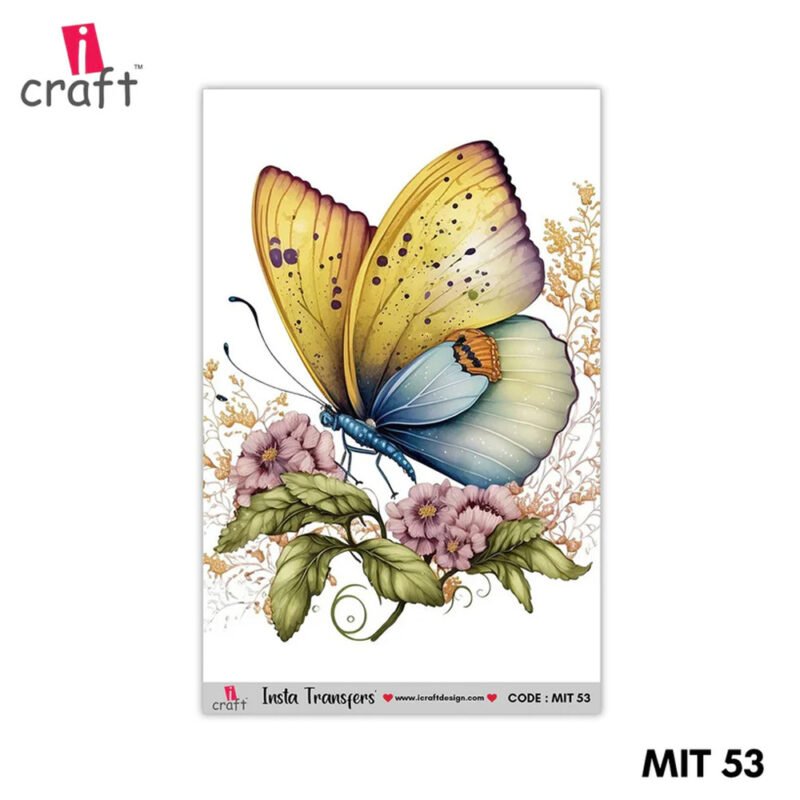 Vintage Butterfly Floral Insta Transfer Sheet | MIT 53