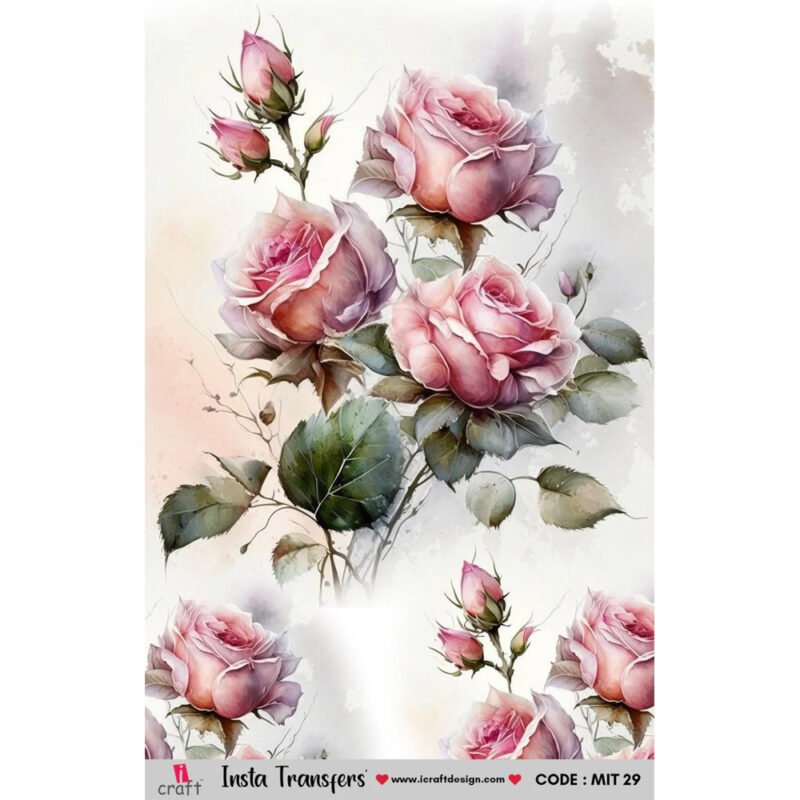 Blush Pink Rose Insta Transfer Sheet