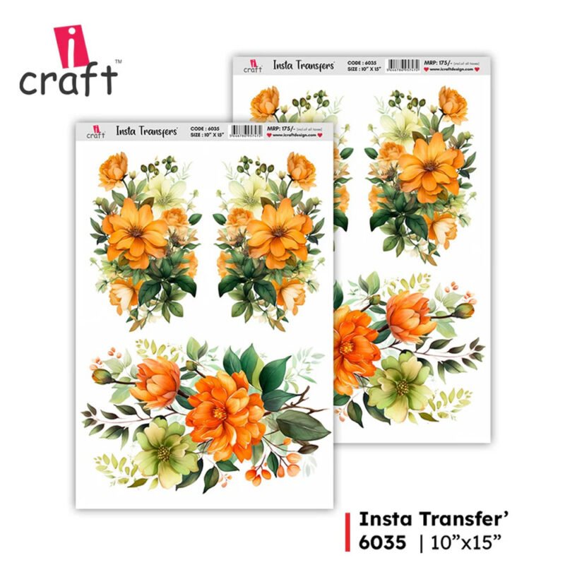 Sunset Floral Insta Transfer Sheet 10×15 Inch