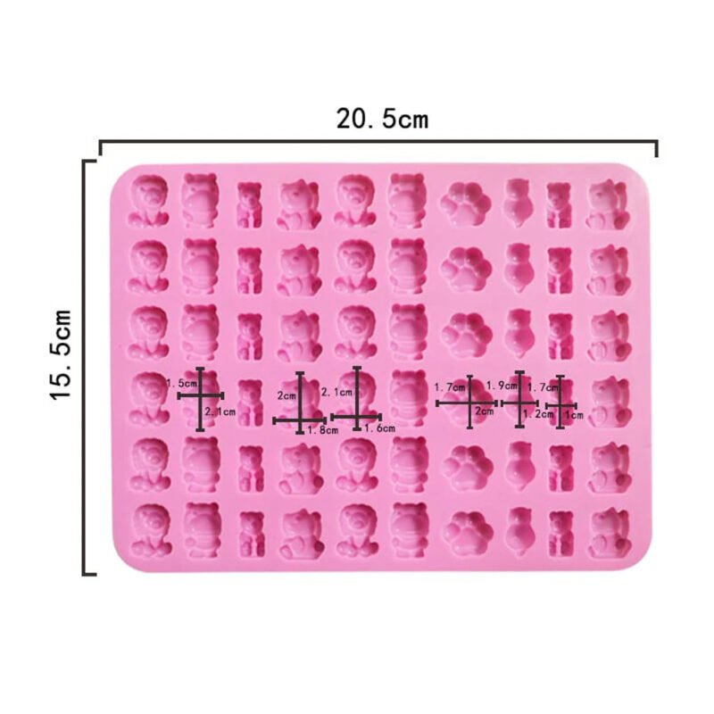 60 Cavity Mini Cartoon Animals Mould