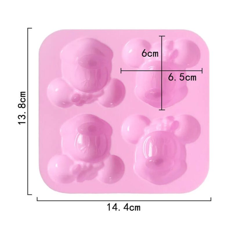 4-Cavity Minnie Mouse Silicone Mould