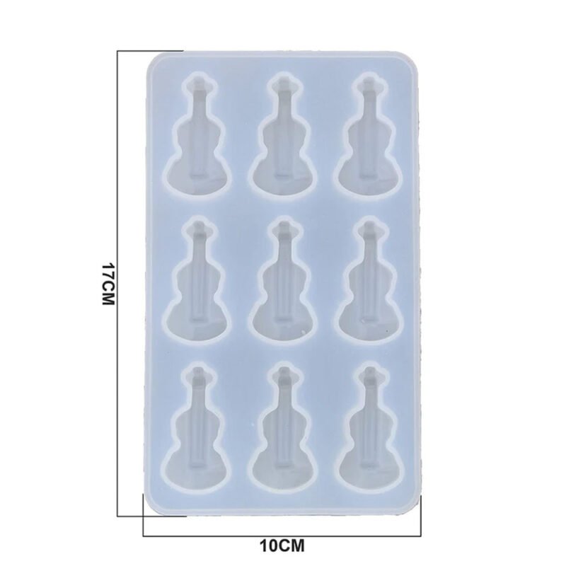 9-Cavity Guitar Keychain Silicone Resin Mold