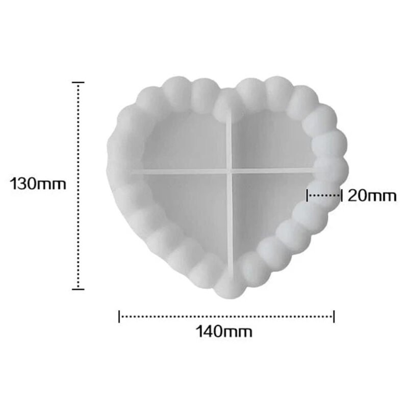 Heart Shape Bubble Edge Concrete Mould