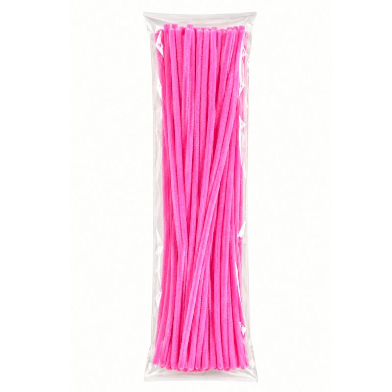 Hot Pink Chenille Pipe Cleaners – 100 Pieces