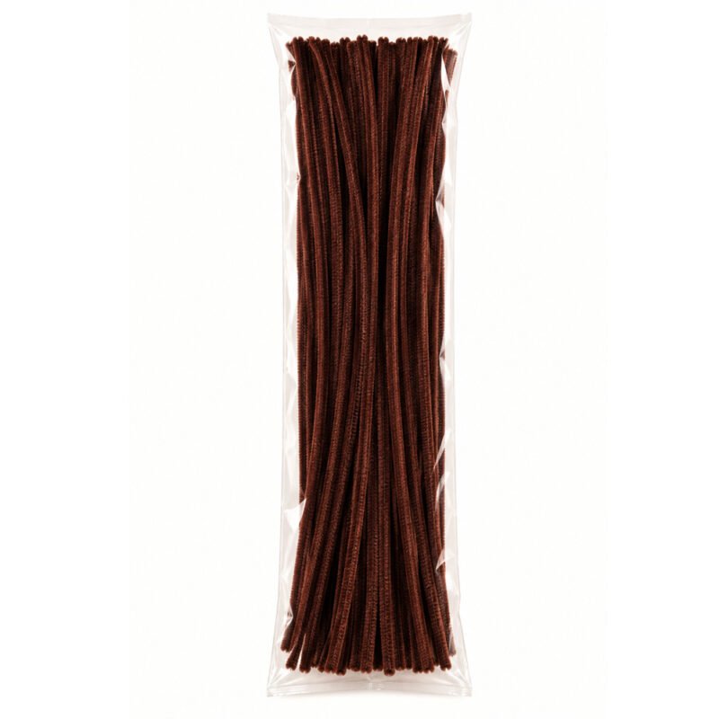 Dark Brown Chenille Pipe Cleaners – 100 Pieces