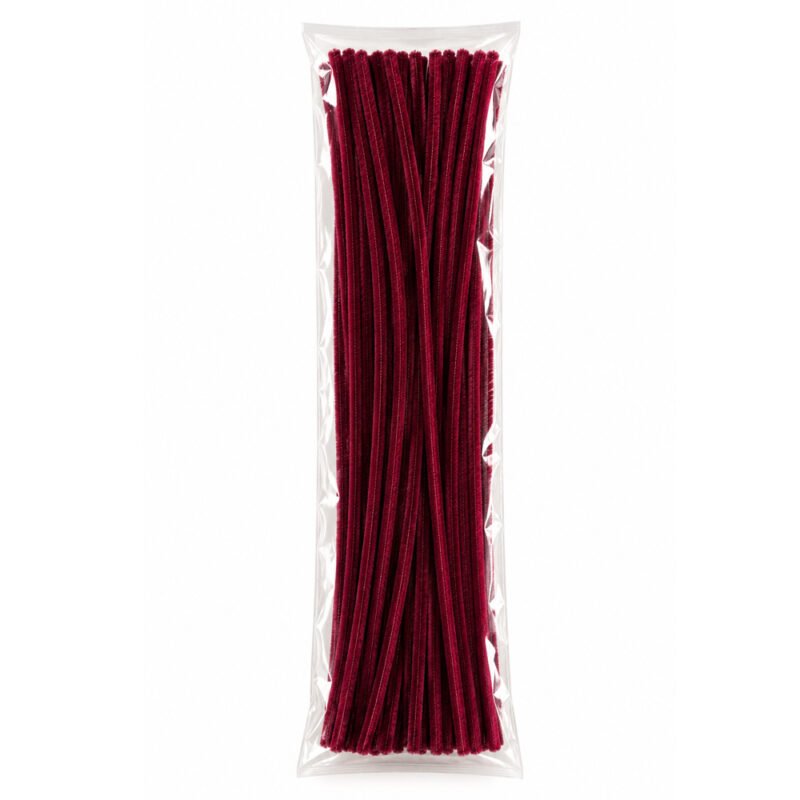 Burgundy Red Chenille Pipe Cleaners – 100 Pieces