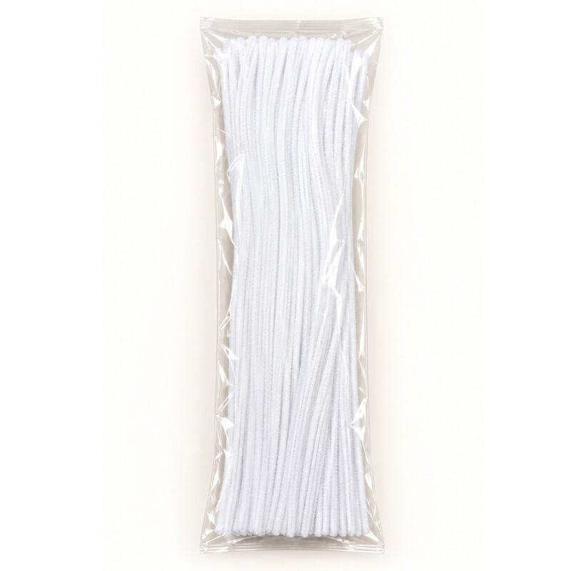 White Chenille Pipe Cleaners – 100 Pieces