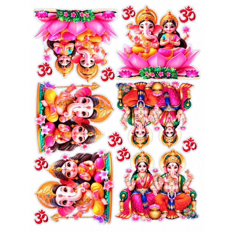 Ganesh Lakshmi DTF Sticker Sheet