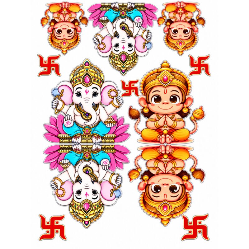 Ganesh Swastik DTF Sticker Sheet