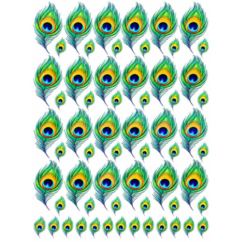 Peacock Feather DTF Sticker Sheet