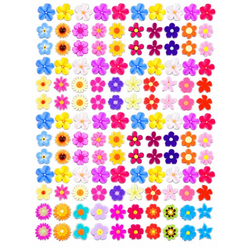 Multicolour Floral DTF Sticker Sheet