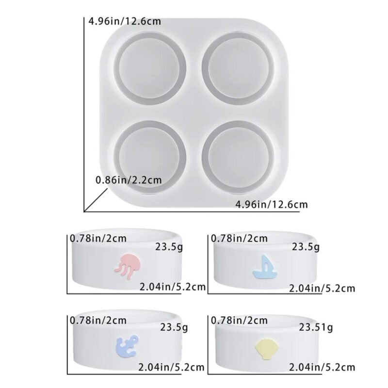 4 Cavity Embossed Pattern Candle Cup Mould