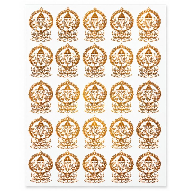 Golden Ganesha Embossed Sticker