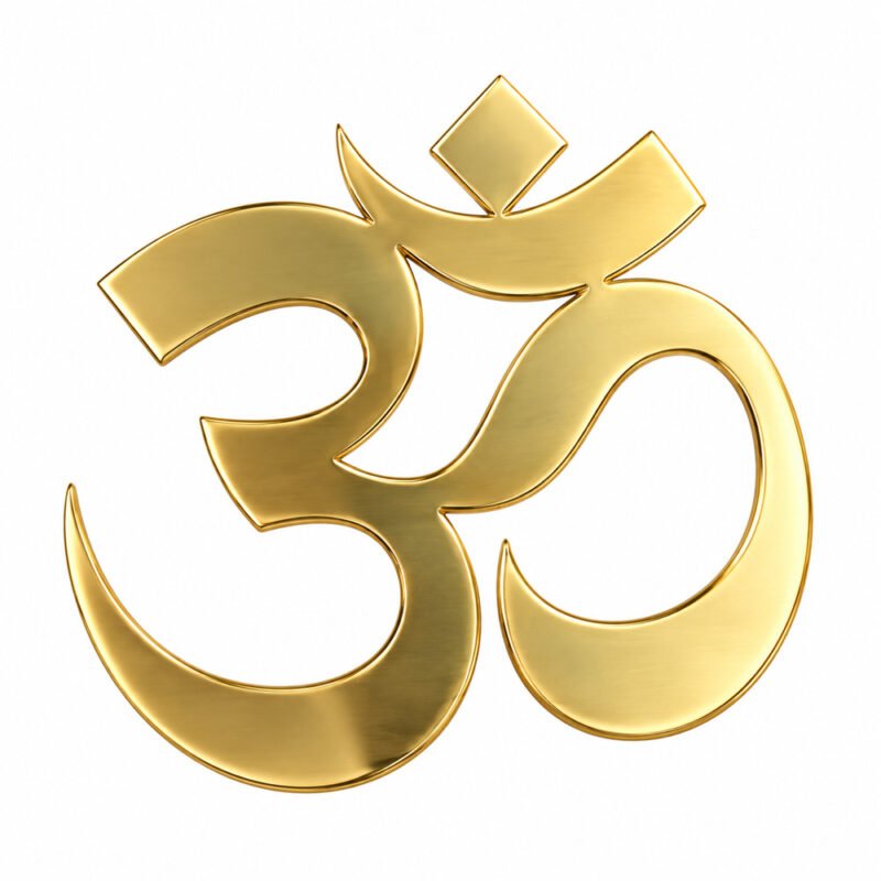 Golden Acrylic Om Symbol Cutout – 2 Inch