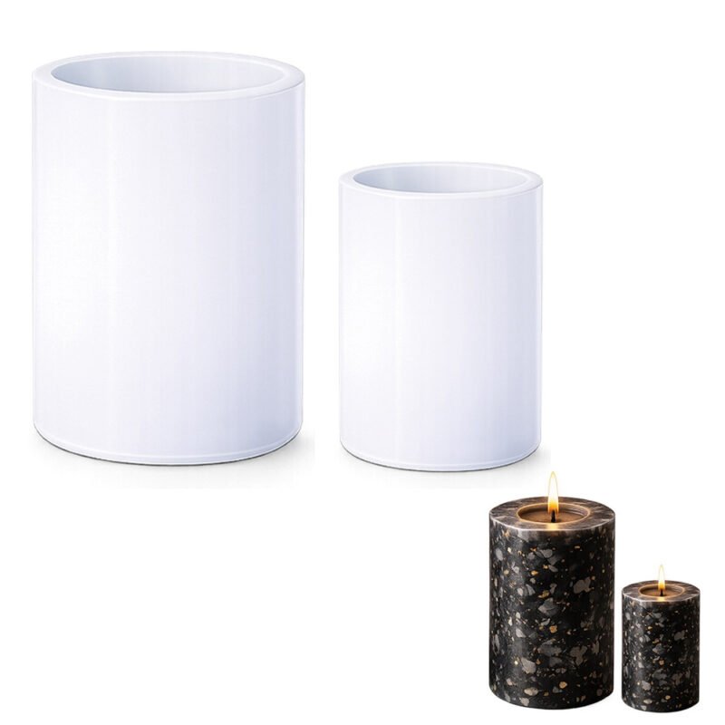 Jags Round Circle Candle Silicone Mould – 2 Pcs Set
